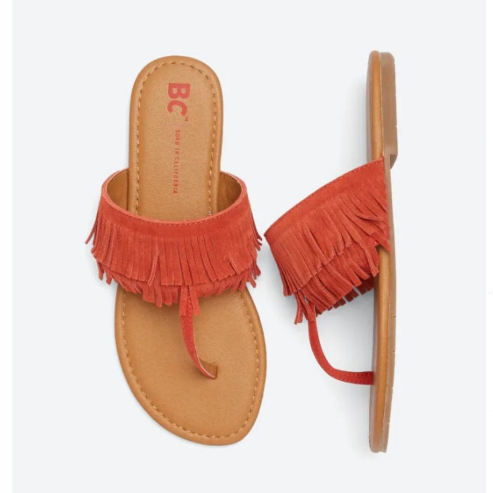 BC FOOTWEAR Dinky Fringe Sandals 7.5 Stitch Fix Shoes Flip Flops